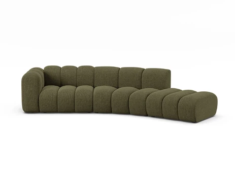 Left Modular Sofa, "Lupine", 5 Seats, 335x166x70, Green