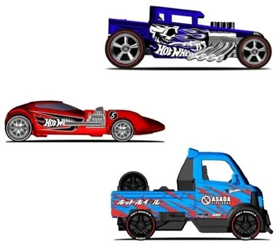 Trinties automobilis Hot Wheels Metalinis 1:43