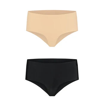 Bye Bra - Invisible High Brief Nude + Black S kelnaitės, stringai