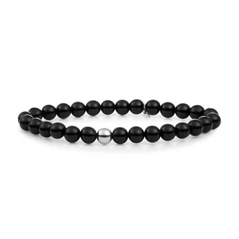 Sparkling Bead bracelet with onyx SB-GEM07-ADD-6MM