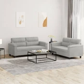 Sofa Sofos komplektas su pagalvėlėmis, 2 dalių, pilkas, audinys kaina