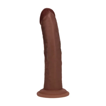 Dual Density Silicone Curved Model with Suction Cup 20.5cm Brown