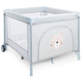 Sulankstomas maniežas vaikams Moby System Teddy Bear, 100 × 97 × 77 cm, balta