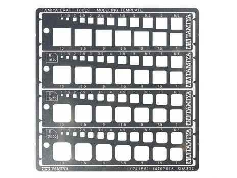 Tamiya - Modeliavimo šablonas (Kvadratas, 1-10mm), 74156