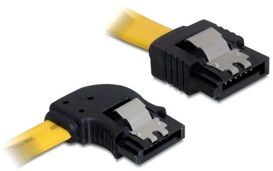 DELOCK Cable SATA 30cm geltonas kairysis/tiesus metalinis