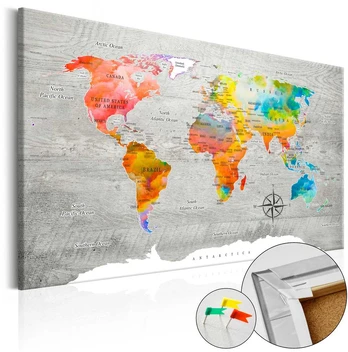 Artgeist Kamštinis paveikslas - Multicolored Travels [Cork Map]