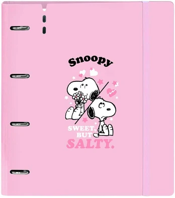 Safta Snoopy A4 cardboard 4 rings binder with sheets