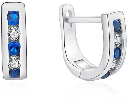 Moiss Elegant sidabrinis earrings with clear and mėlynas zircons E0000207