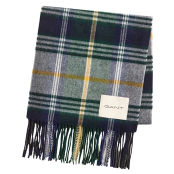 Šalikas vyrams, Mėlyna, Checked wool scarf