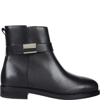 Aulinukai moterims, Juoda, Belt flat boot