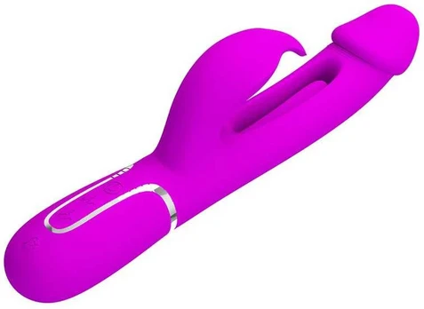 PRETTY LOVE - KAMPAS RABBIT 3 IN 1 MULTIFUNCTION VIBRATOR WITH TONGUE VIOLET