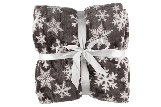 Pledas Winteria Snowflake, pilkas, 130 cm x 170 cm