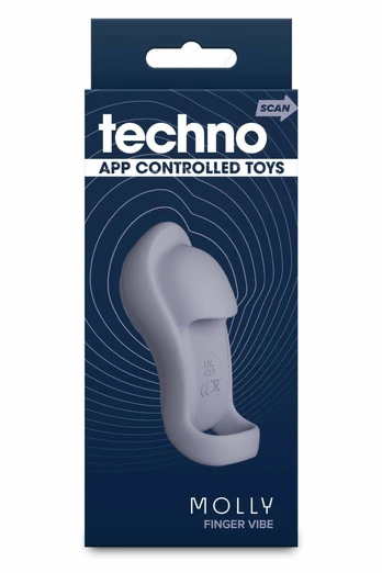 TECHNO Molly Gray App-Controlled Rechargeable Finger Device IPX6 8.2cm