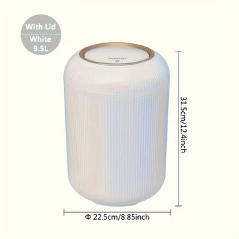 plastikinė šiukšliadėžė, 9,5 l, Baltas