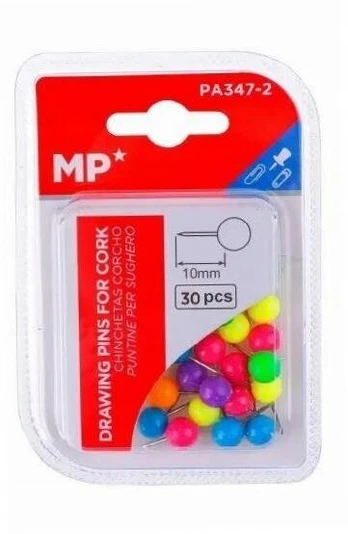 Fluorescencinės kamštinės segtukai 10mm, 30 vnt.