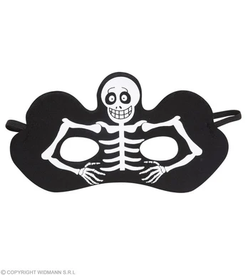 Veido kaukė Skeletas, juoda