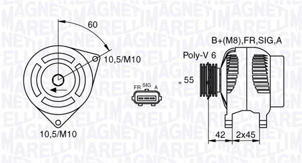Kintamosios srovės generatorius MAGNETI MARELLI 063377416010