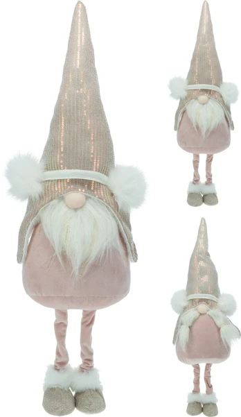 Kalėdinė dekoracija GNOME STANDING, rausvos sp., 2 rūšys, 67 cm