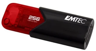 EMTEC USB-Stick 256GB B110 USB 3.2 Spustelėkite Easy Raudona