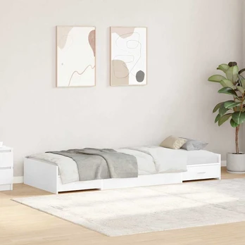 Lova su daiktų laikymo vieta Balta 80 x 200 cm Apdirbta mediena