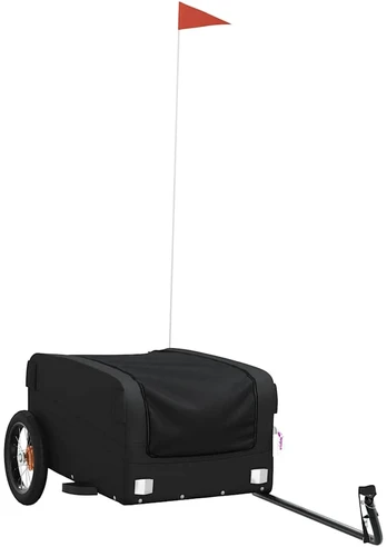 Dviračio priekaba, juodos spalvos, 30kg, geležis