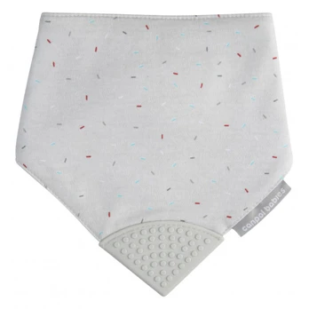 Seilinukas Canpol Bib With Teether 26/902, pilkas, tekstilė/silikonas, 0 mėn.
