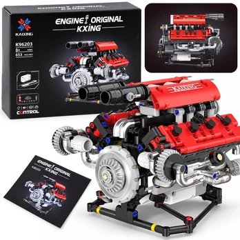 Jokomisiada Technical blocks Build a V8 ENGINE with an interactive battery 653ele ZA6371