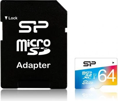 Silicon Power | microSDHC UHS-I Memory Card | Elite | 64 GB | microSDHC/SDXC | Flash memory class 10