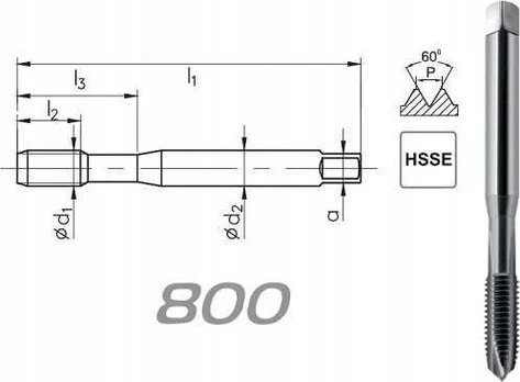 Fanar UNF sriegis No10-32 DIN-371B (2B) HSSE 800