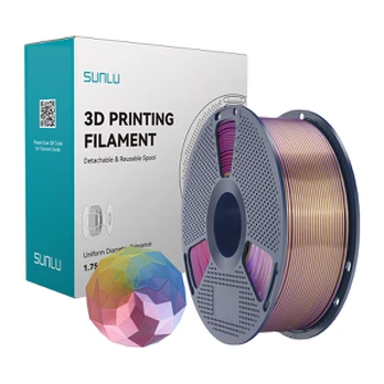 Sunlu PLA+ Silk Forth-Color Filament (mėlynas-violetinė-red-auksinis)