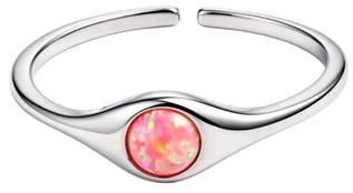 Sidabrinis žiedas Opal pink