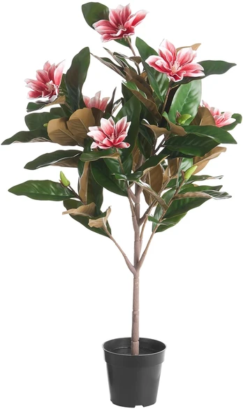 Beliani Dirbtinis augalas MAGNOLIA TREE 90 cm raudonas