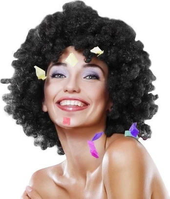 GoDan Mega afro juodas perukas - 1 vnt
