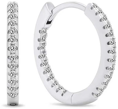 Brilio Silver Glittering round earrings with zircons EA362W
