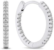 Brilio Silver Glittering round earrings with zircons EA362W kaina