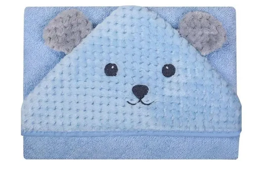 Bathing cover - 322 - TERRY - SOFT/CORAL - MIŚ - size 100x100 - BLUE