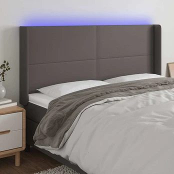 Galvūgalis su LED, pilkos spalvos, 203x16x118/128 cm