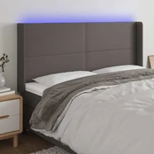 Galvūgalis su LED, pilkos spalvos, 203x16x118/128 cm kaina