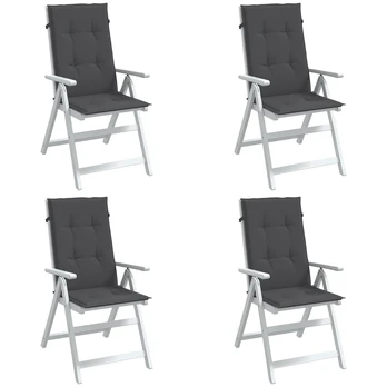 Kėdės pagalvėlės, 4vnt., antracito, 120x50x4cm, audinys