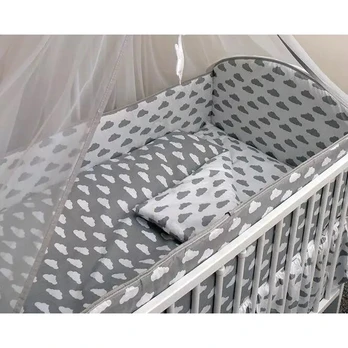 Apsaugėlė lovytei Ankras 360 cm CHMURKI Grey