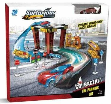Mini lenktynių trasa su automobiliais