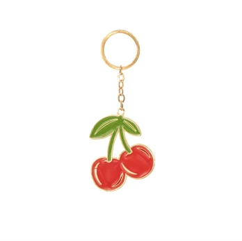 Cherry Enamel Keyring