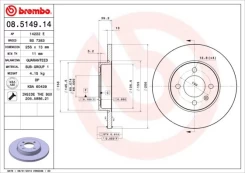 Stabdžių diskas BREMBO 08.5149.14 kaina