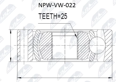 Jungtis, kardaninis velenas NTY NPW-VW-022