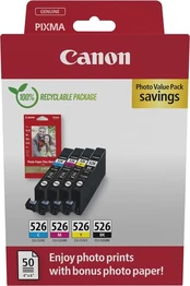 CANON CLI-526 Ink Cartridge C/M/Y/BK | 4540B019 kaina