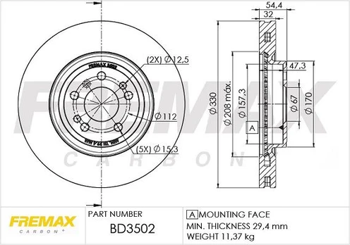 Stabdžių diskas FREMAX BD-3502