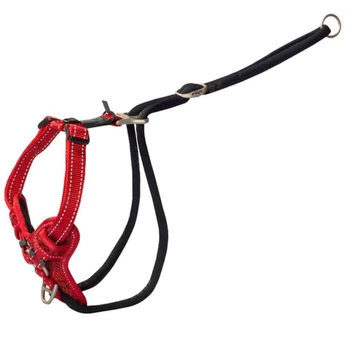 Rogz Stop Pull Harness raudonos petnešos 60-100cm