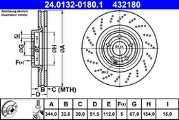 ATE 24.0132-0180.1 Brake Disc kaina