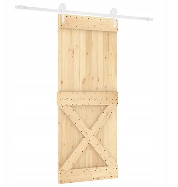 Stumdomos pušies durys 100x210 baltos