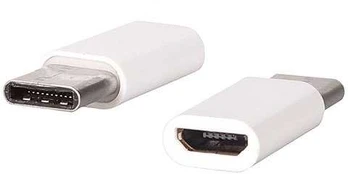 Topt Charger adapter - Micro USB į Type C - baltos spalvos